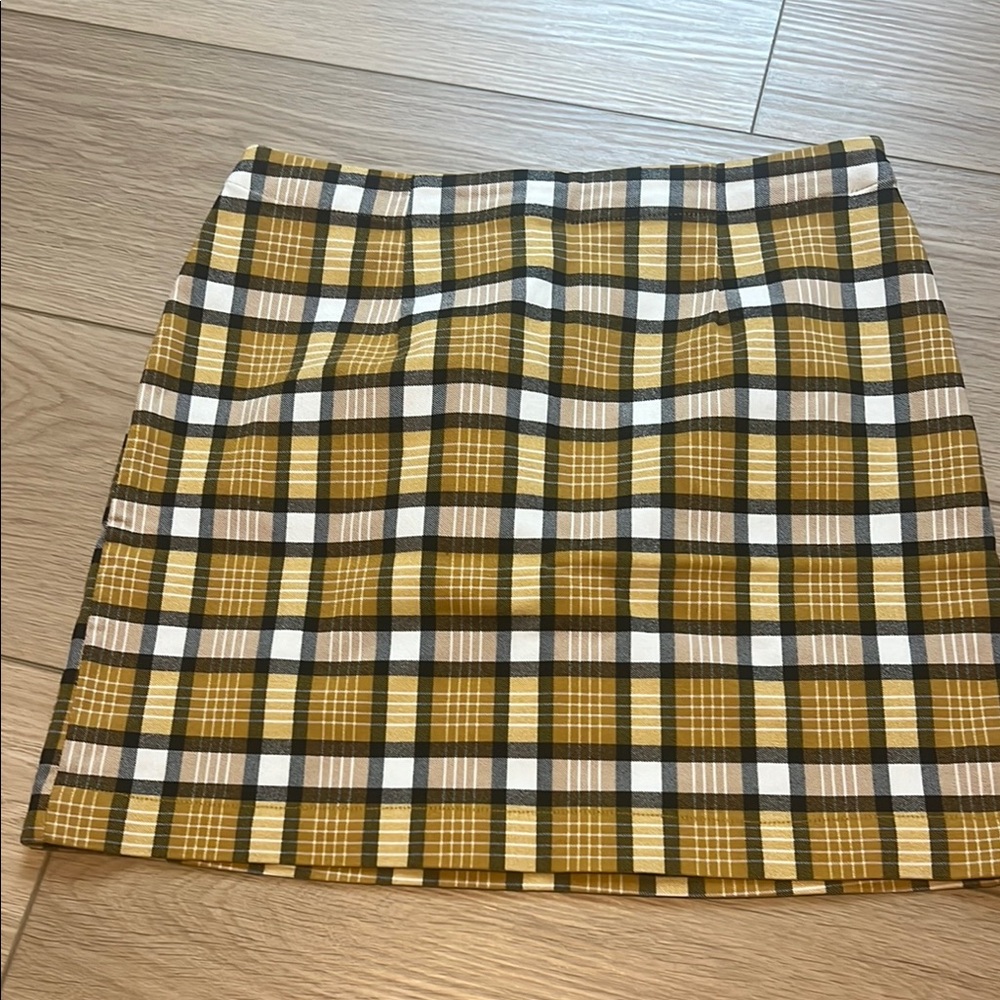 Urban Outfitters Mustard Plaid Mini Skirt